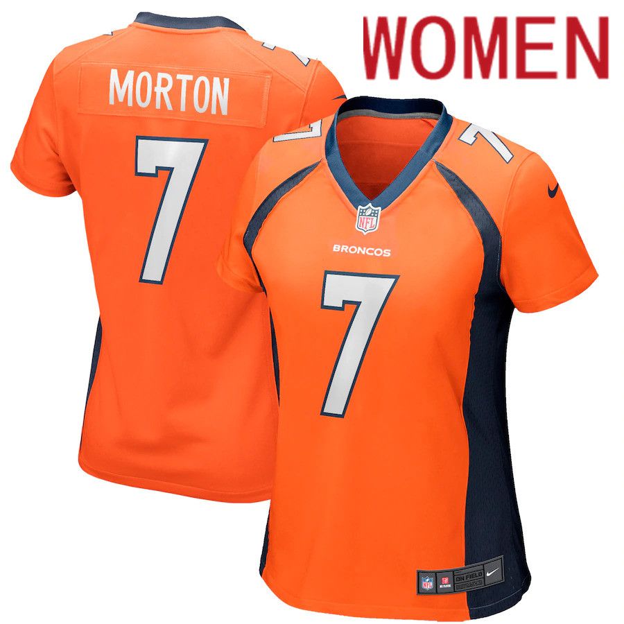 Women Denver Broncos 7 Craig Morton Nike Orange Game Retired Player NFL Jersey